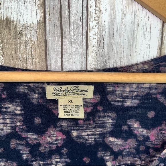 Lucky Brand Navy and Purple Floral Blouse - Picture 4 of 4